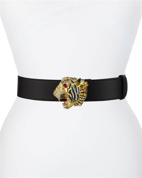 gucci double g leather belt|Gucci belt with tiger buckle.